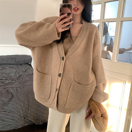 Cozy Oversized Button-Up Cardigan for Women