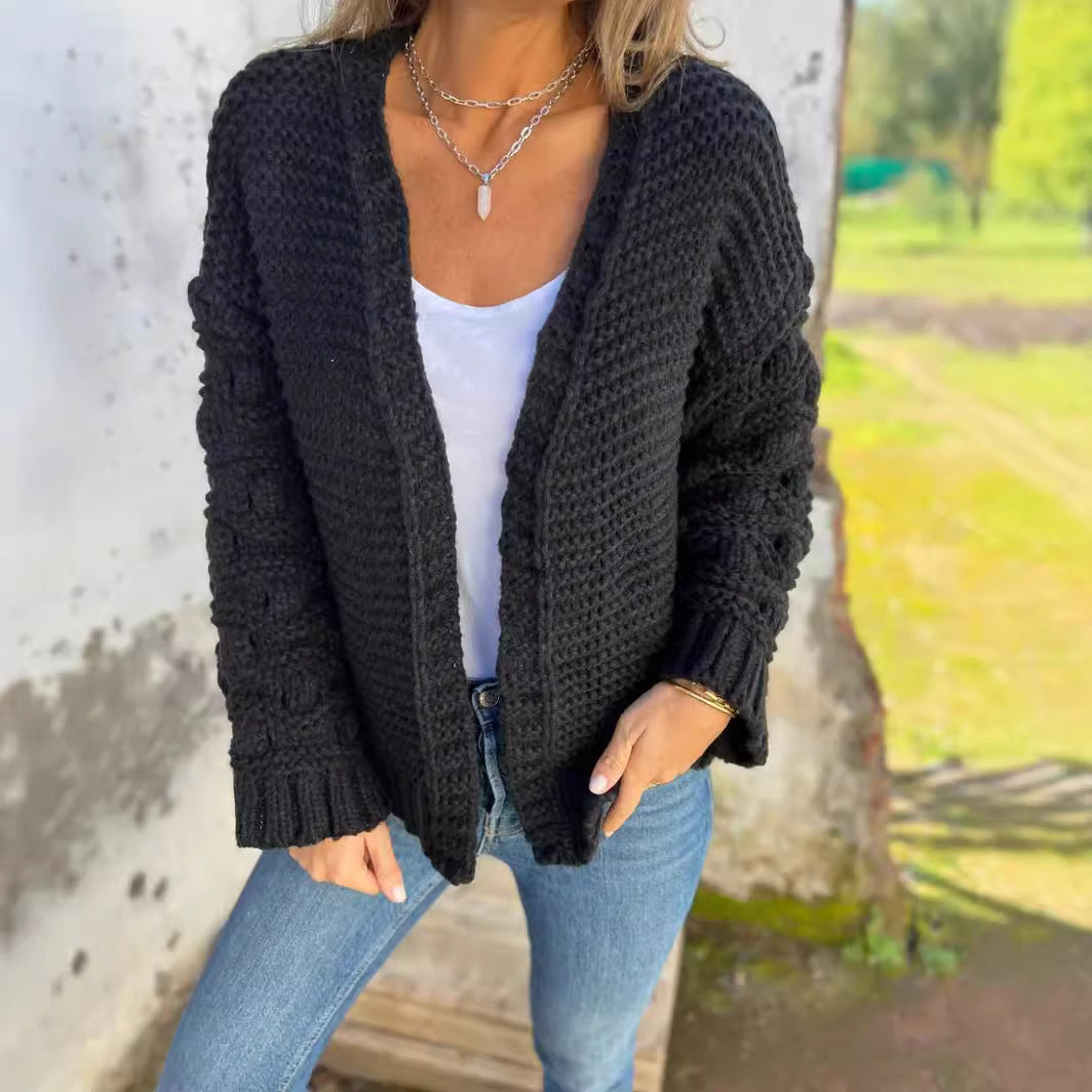 Women's Chunky Knit Open-Front Cardigan