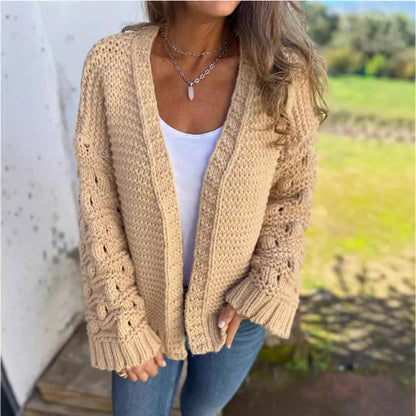 Women's Chunky Knit Open-Front Cardigan