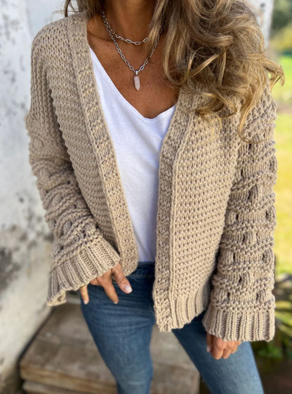 Women's Chunky Knit Open-Front Cardigan
